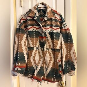 Tribal/Western Patterned Shirt-Jacket